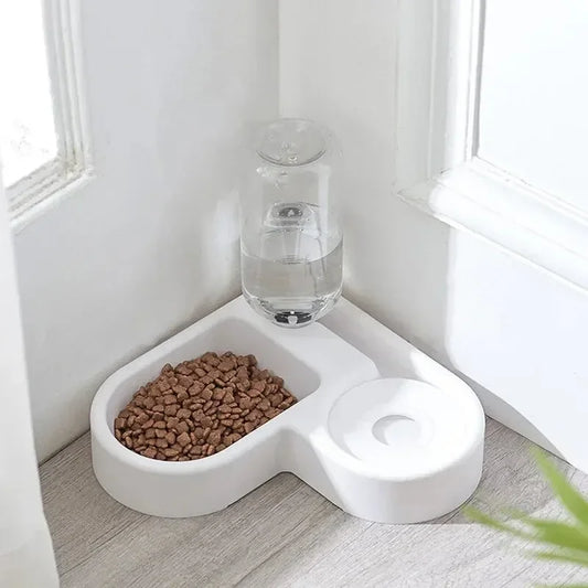 Ensemble de gamelles doubles pour chien et chat – Gamelle en plastique pour animaux de compagnie pour chats et petits chiens