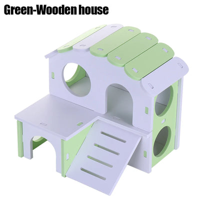 Ensemble de jouets en bois pour hamster, maison pour hamster, jouet d'activité anti-ennui, accessoires pour cage à hamster à faire soi-même pour petits animaux