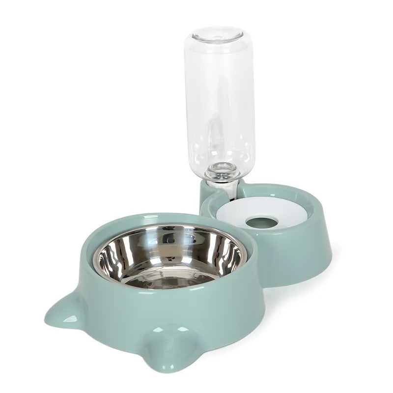 Gamelle pour chat 2 en 1 avec distributeur d'eau automatique