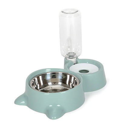 Gamelle pour chat 2 en 1 avec distributeur d'eau automatique