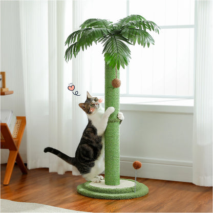 Arbre à chat haut avec balles interactives – Arbre à chat en sisal pour grands chats et chatons