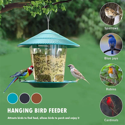 Mangeoire automatique pour oiseaux d'extérieur – Distributeur de noix suspendu avec plusieurs trous d'alimentation