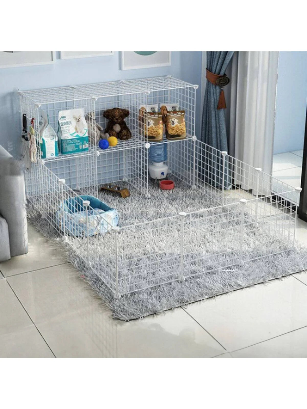 Clôture blanche pour animaux de compagnie, maille en fer à faire soi-même, peut être librement combinée, cage pour chat, cage pour chien, cage pour hamster, cage pour lapin