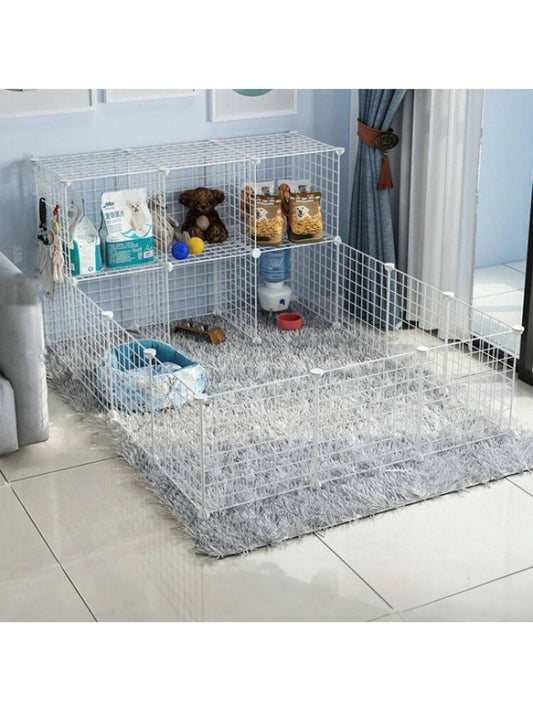 Clôture blanche pour animaux de compagnie, maille en fer à faire soi-même, peut être librement combinée, cage pour chat, cage pour chien, cage pour hamster, cage pour lapin