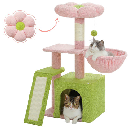 Arbre à chat de luxe – Condos doubles, hamac, perchoir spacieux, griffoirs en sisal