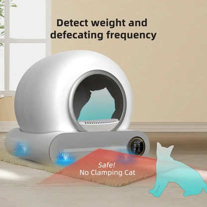 Bac à litière automatique intelligent pour chat Tonepie 65L Versions anglaises