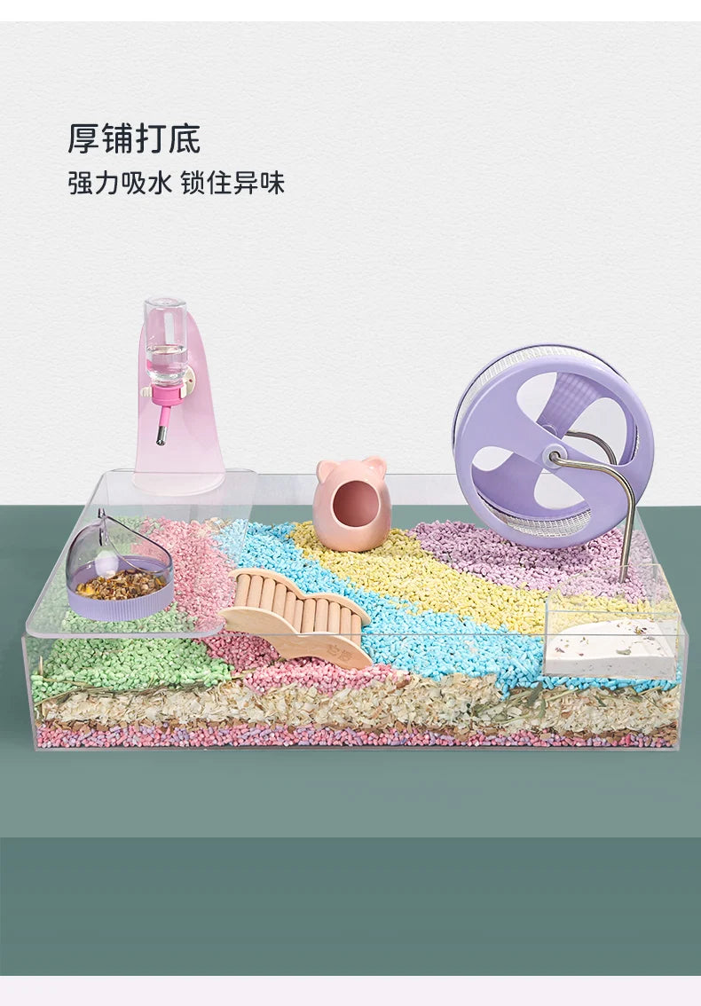 1000 g de litière en coton pour hamster – Sans poussière, absorbante et désodorisante pour petits animaux