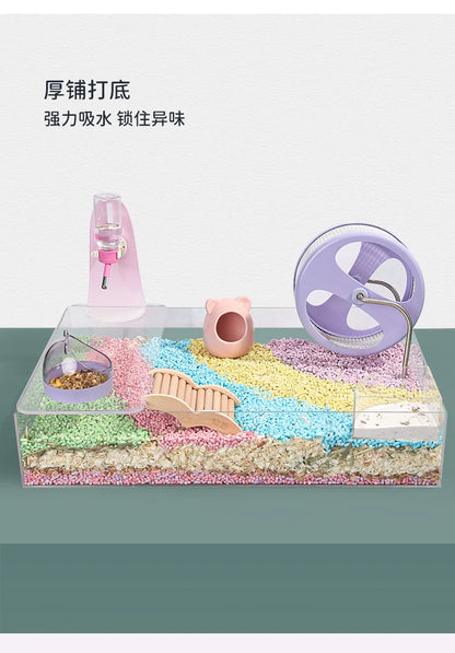 1000 g de litière en coton pour hamster – Sans poussière, absorbante et désodorisante pour petits animaux