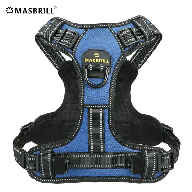 MASBRILL Pet No-Pull Harness – Upgrade Version Reflective Nylon Adjustable Dog Vest for Medium & Large Dog