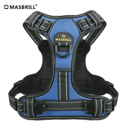 MASBRILL Pet No-Pull Harness – Upgrade Version Reflective Nylon Adjustable Dog Vest for Medium & Large Dog
