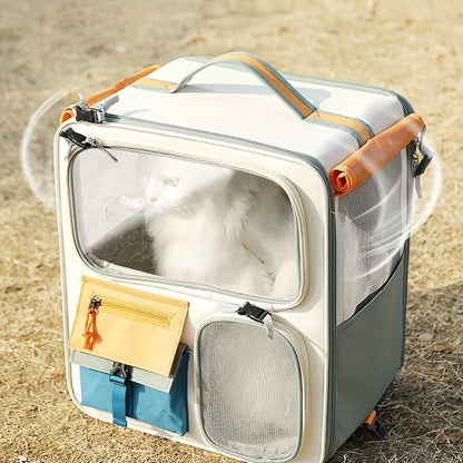Chariot de transport pour animaux de compagnie avec roues silencieuses - Confortable et respirant 