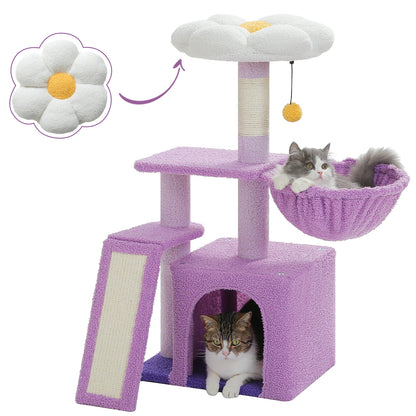 Arbre à chat de luxe – Condos doubles, hamac, perchoir spacieux, griffoirs en sisal
