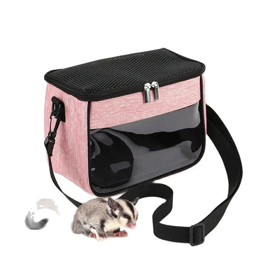 Sac à bandoulière incliné pour lapin, hamster, hérisson, furet, sac de voyage portable pour petit animal de compagnie, sac de transport respirant pour animaux