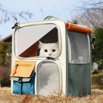 Chariot de transport pour animaux de compagnie avec roues silencieuses - Confortable et respirant 
