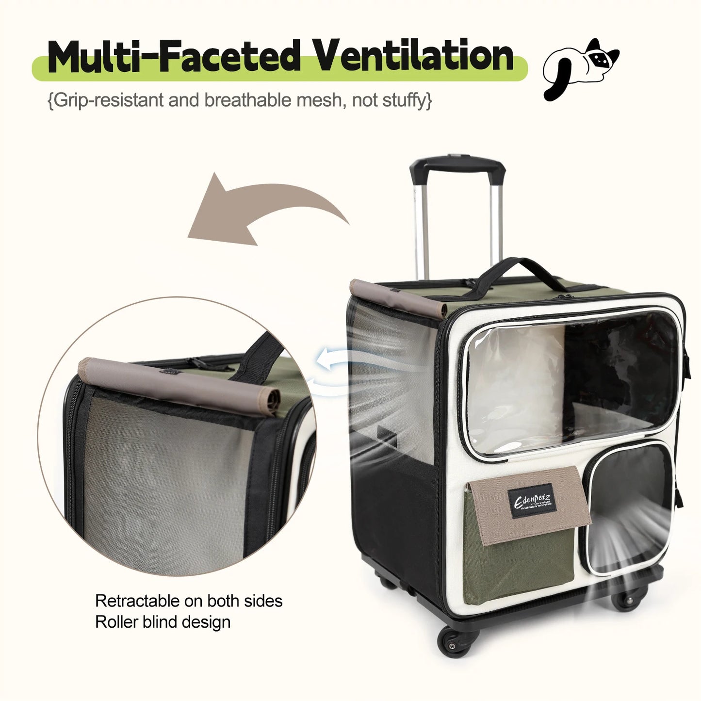 Chariot pour chien et chat, poussette pliable pour animaux de compagnie, 4 roues universelles, valise de voyage pour animaux de compagnie
