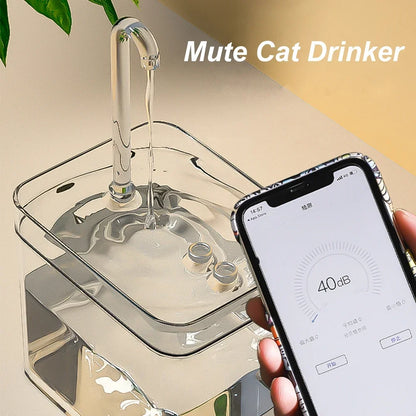 Fontaine à eau automatique pour chat – Distributeur d’eau pour animaux de compagnie de 1,5 L avec modes de débit réglables 