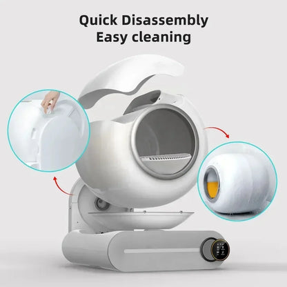 Bac à litière automatique intelligent pour chat Tonepie 65L Versions anglaises