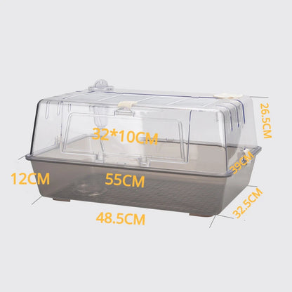 Cage pour animaux de compagnie Hamster Djungarian Hamster Miel Kangourou Cage Base Surélevant Surdimensionné Acrylique Transparent Fournitures Ornementales