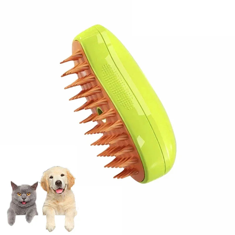 3-in-1 Elektrische Dampfbürste für Katzen und Hunde – Fellpflege-, Fellentfernungs- und Massagegerät 