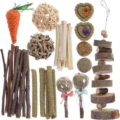 Kit de dentition pour lapin, jouets molaires, bâton à mâcher pour hamster, cochon d'Inde, petits animaux, soins pour animaux de compagnie, anneau de dentition