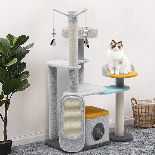 Arbre à chat en bois – Station de jeu et de repos tout-en-un