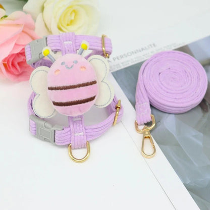 Harnais pour chien de style abeille avec laisse - Portable et confortable