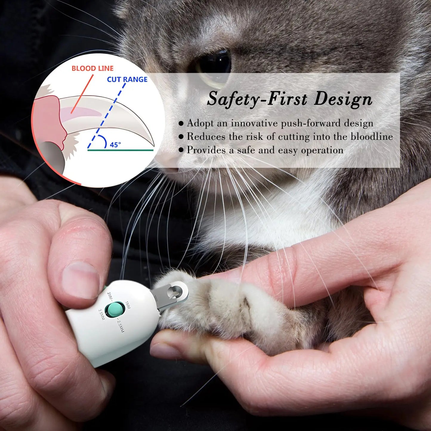 Coupe-ongles professionnel pour animaux de compagnie avec trou réglable Coupe-ongles pour chat et chien Coupe-griffes pour animaux de compagnie Outil de toilettage pour chiots et chatons