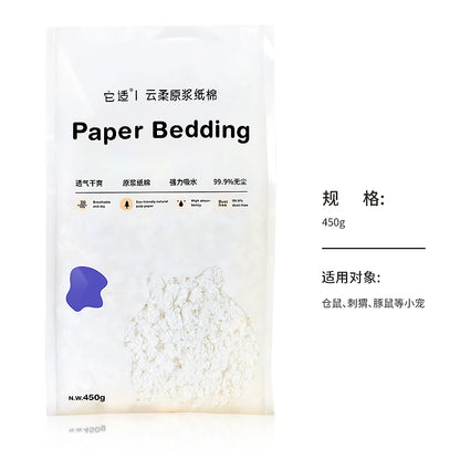 1000 g de litière en coton pour hamster – Sans poussière, absorbante et désodorisante pour petits animaux