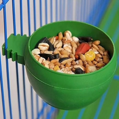 Lot de 3 mini bols à eau et nourriture en plastique vert pour perroquets, cage à oiseaux, pigeons, tasse à sable, outil d'alimentation, accessoire