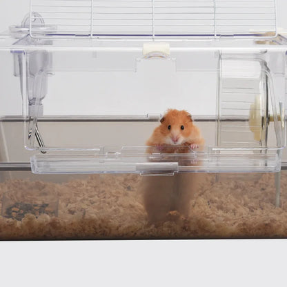 Cage pour animaux de compagnie Hamster Djungarian Hamster Miel Kangourou Cage Base Surélevant Surdimensionné Acrylique Transparent Fournitures Ornementales