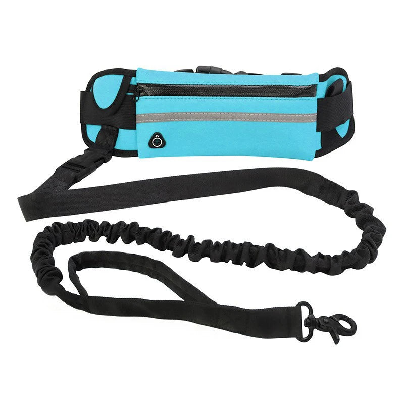 Laisse pour chien mains libres pour courir, marcher, laisse réfléchissante avec sac banane, ceinture élastique rétractable, corde de traction pour chien, produits pour animaux de compagnie