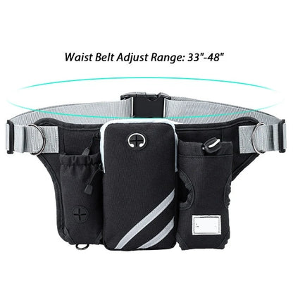 Sac ceinture réglable avec laisse rétractable pour chien mains libres – Coutures réfléchissantes pour la course, la marche, la randonnée