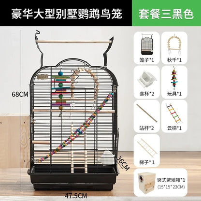 Cage spéciale pour perroquets Xuanfeng Reproduction Nest Grand tiroir pour un nettoyage facile Poignée pratique Cage à oiseaux durable