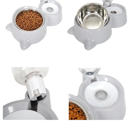 Gamelle pour chat 2 en 1 avec distributeur d'eau automatique