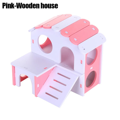 Ensemble de jouets en bois pour hamster, maison pour hamster, jouet d'activité anti-ennui, accessoires pour cage à hamster à faire soi-même pour petits animaux