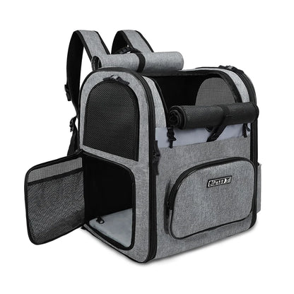 Sac à dos de transport pour chien – Sac de voyage robuste, respirant, pliable et à double porte pour animaux de compagnie jusqu'à 20 lb