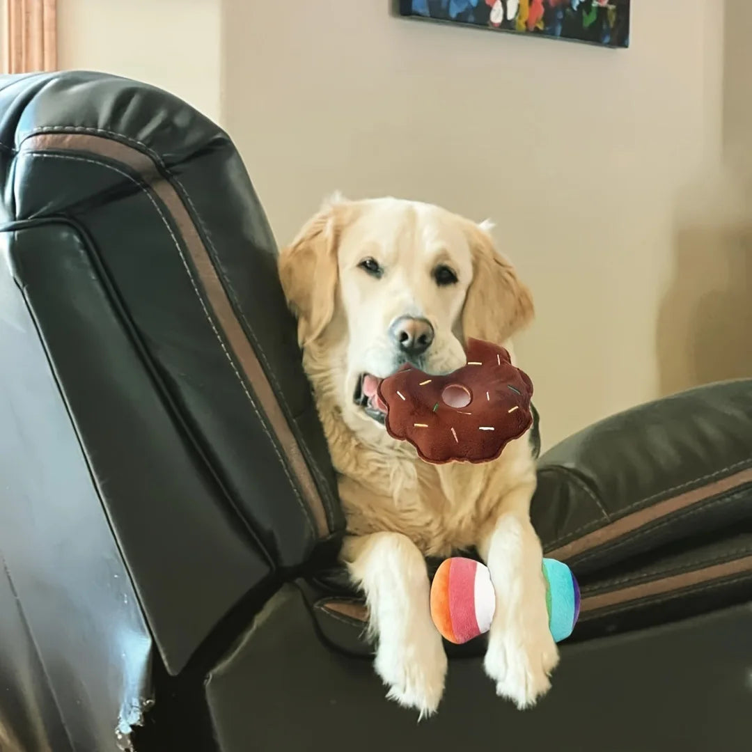 Un ensemble de 7 jouets sonores pour chiots, des jouets à mâcher en peluche pour animaux de compagnie, des collations aux fruits en peluche et des jouets pour chiots aux légumes, adaptés aux jeux mignons