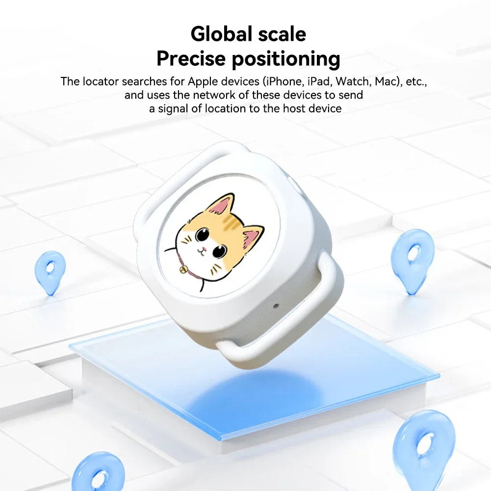 Traceur GPS anti-perte pour animaux de compagnie – Localisateur d'activité intelligent compatible Bluetooth avec collier réglable pour chiens et chats – Exclusif pour iPhone 