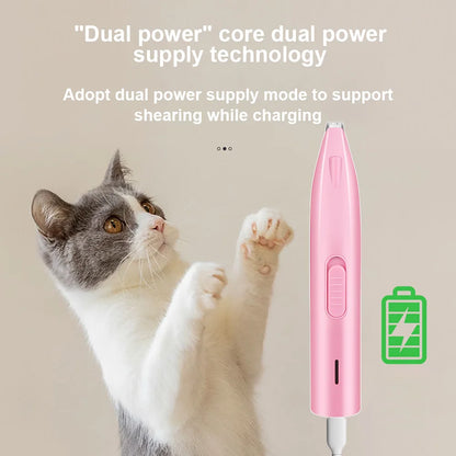 Tondeuse à poils de chien Tondeuse électrique pour chien Tondeuse professionnelle pour poils de pieds d'animaux Toilettage pour chats Ciseaux de coiffeur Pédicure pour les fesses et les oreilles