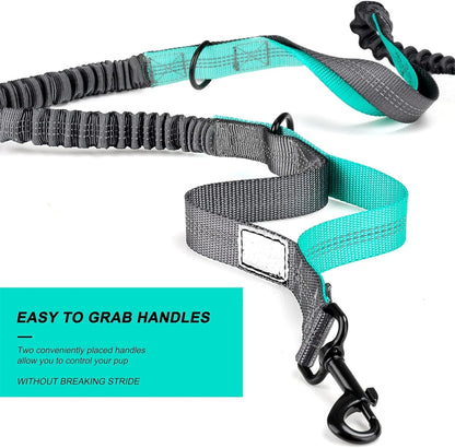 Sac ceinture réglable avec laisse rétractable pour chien mains libres – Coutures réfléchissantes pour la course, la marche, la randonnée