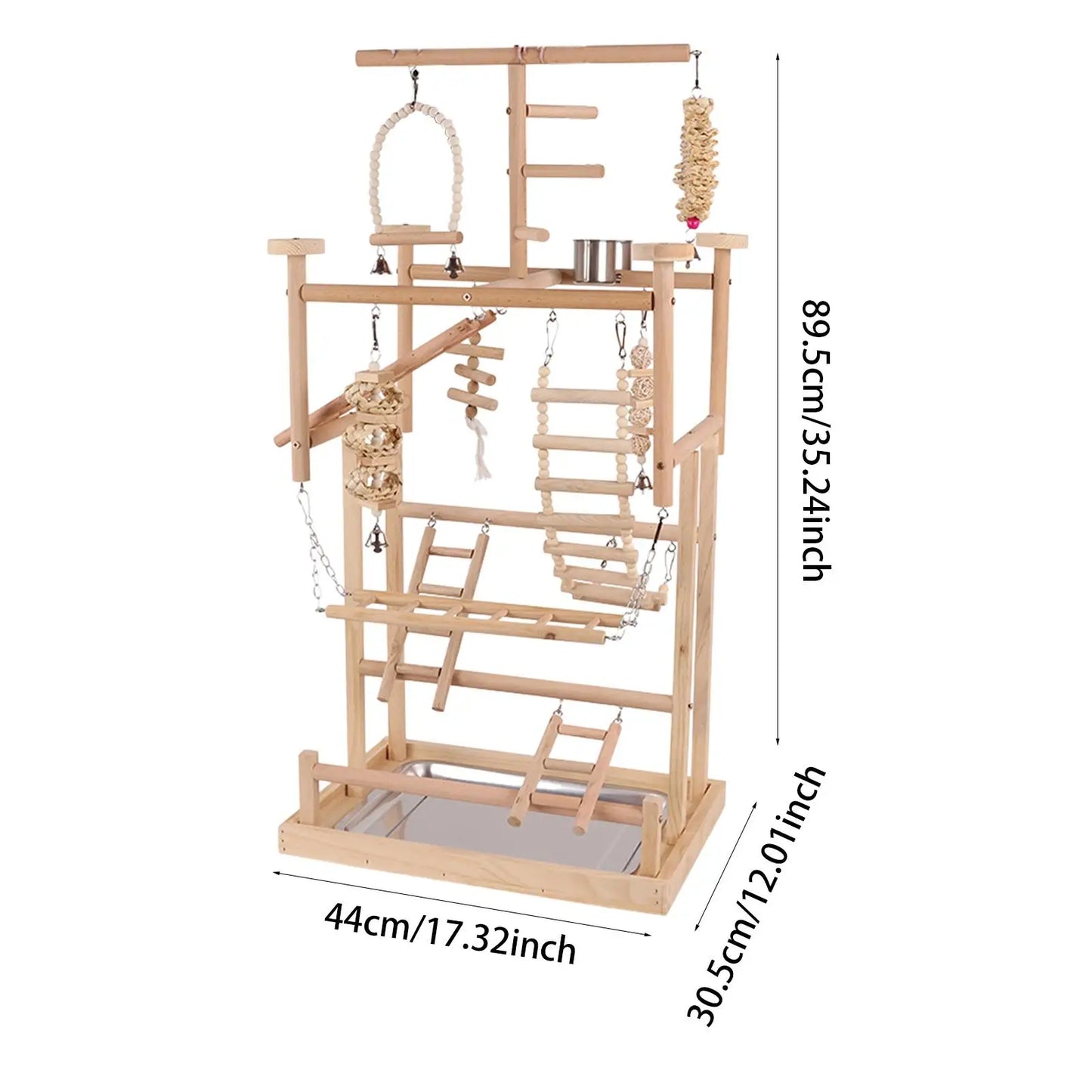 Aire de jeux en bois pour oiseaux Balançoire pour oiseaux Exercice d'escalade Support de jeu Activité pour oiseaux pour perruches Pinsons Cockatiel Jouet pour oiseaux