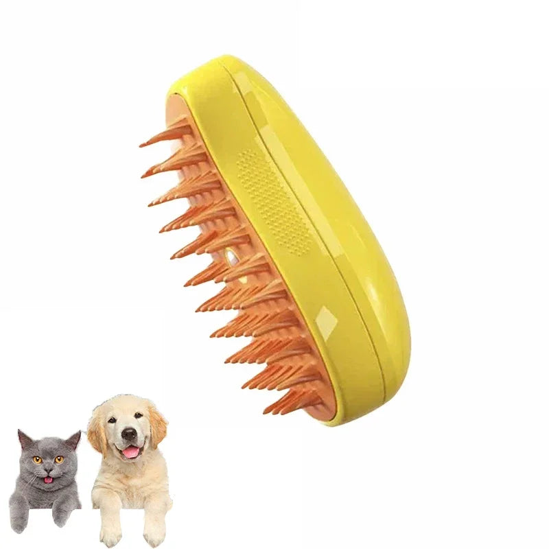 3-in-1 Elektrische Dampfbürste für Katzen und Hunde – Fellpflege-, Fellentfernungs- und Massagegerät 