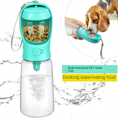 Bouteille d'eau pour animaux de compagnie, matériau portable de qualité alimentaire, bouteille d'eau pour chien et chat, bouteille de voyage avec distributeur de nourriture, bouteille d'eau pour chiot