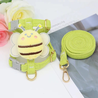 Harnais pour chien de style abeille avec laisse - Portable et confortable