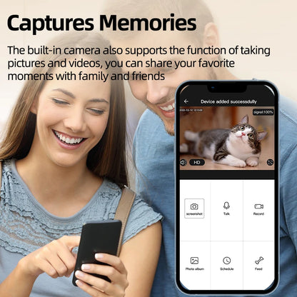 ROJECO Distributeur automatique de nourriture pour chat avec caméra vidéo Distributeur de nourriture pour chat Enregistreur vocal intelligent pour animaux de compagnie Mangeoire automatique à télécommande pour chat et chien