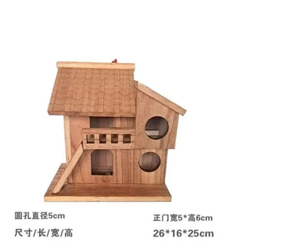 Nid d'oiseau en bois de préservation, maison d'extérieur imperméable et chaude pour oiseaux, pivoine, perroquet, boîte d'élevage, cage à oiseaux, jouet ZP6261038