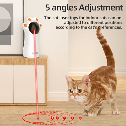 ROJECO Jouets automatiques pour chat Griffes de chat interactives intelligentes Laser Teasing Pet LED Laser Jouet d'intérieur USB Rechargeable pour chien