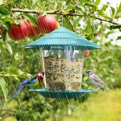 Mangeoire automatique pour oiseaux d'extérieur – Distributeur de noix suspendu avec plusieurs trous d'alimentation