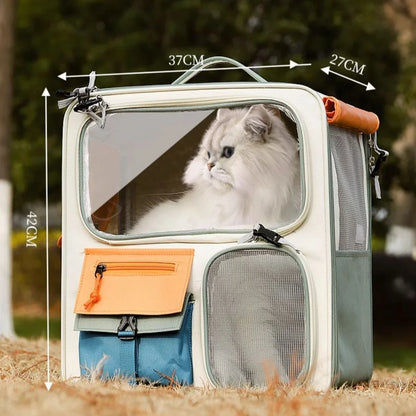 Chariot de transport pour animaux de compagnie avec roues silencieuses - Confortable et respirant 