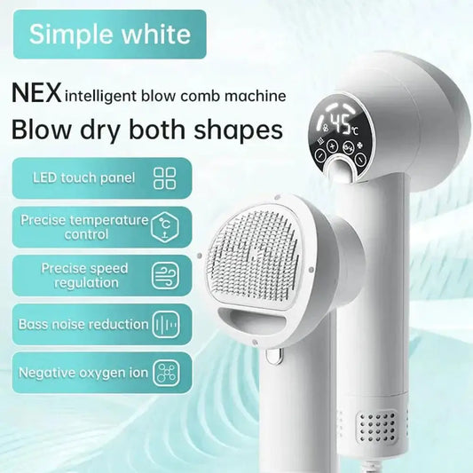 Sèche-cheveux pour animaux de compagnie, appareil intégré pour tirer les poils des chiens et des chats, température LED, toucher des cheveux, bain rapide, sèche-cheveux contrôlable, écran de séchage F0L1 